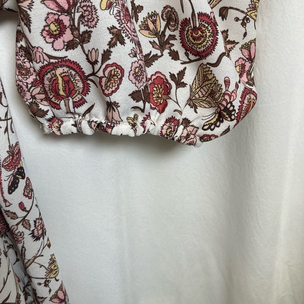 Max Studio Floral Flowy Blouse - Red and Cream Sz XL - Picture 13 of 14